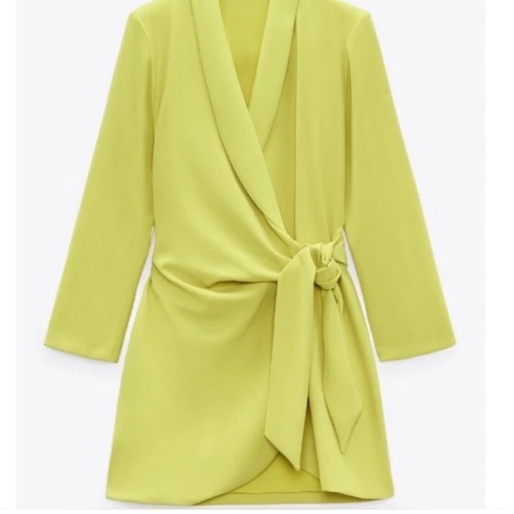 Vibrant Yellow Wrap Dress - Small - Picture 4 of 13